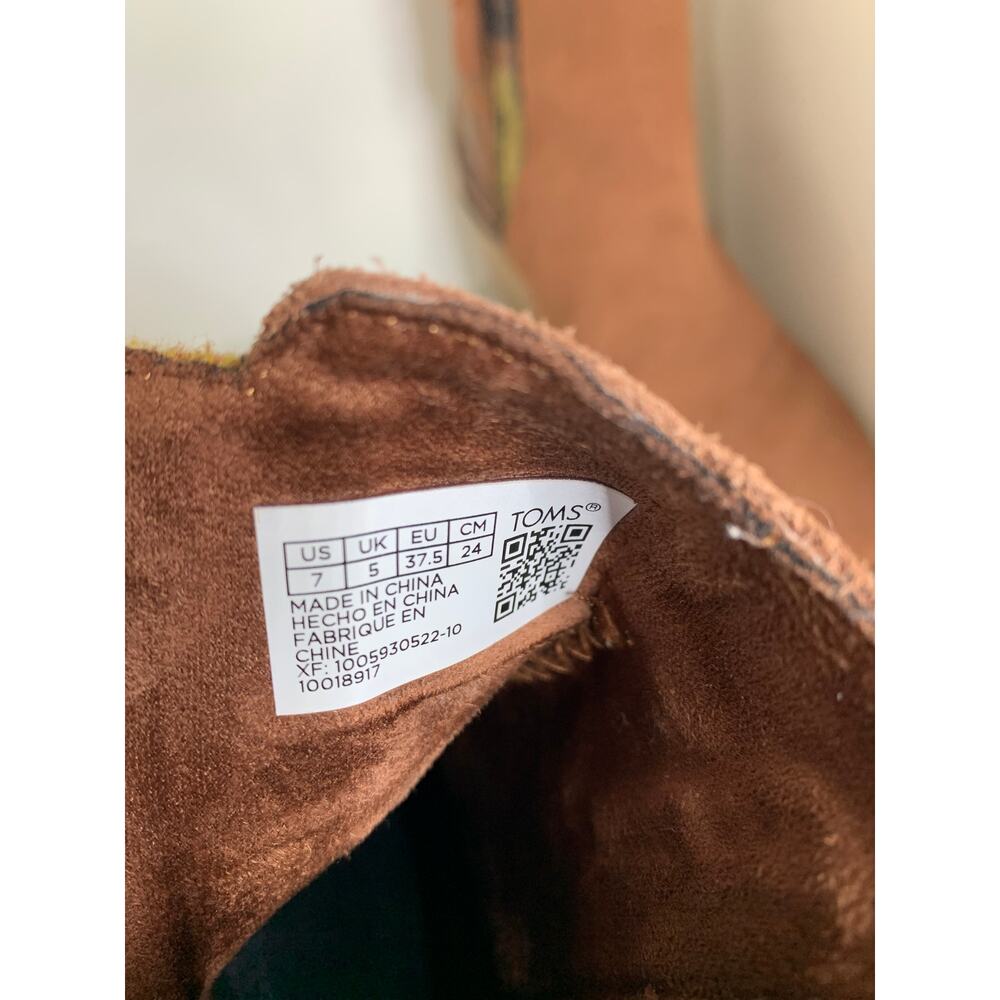 TOMS Women's 7 Sadie Bootie Dark Ember Suede/Plaid - Picture 6 of 9